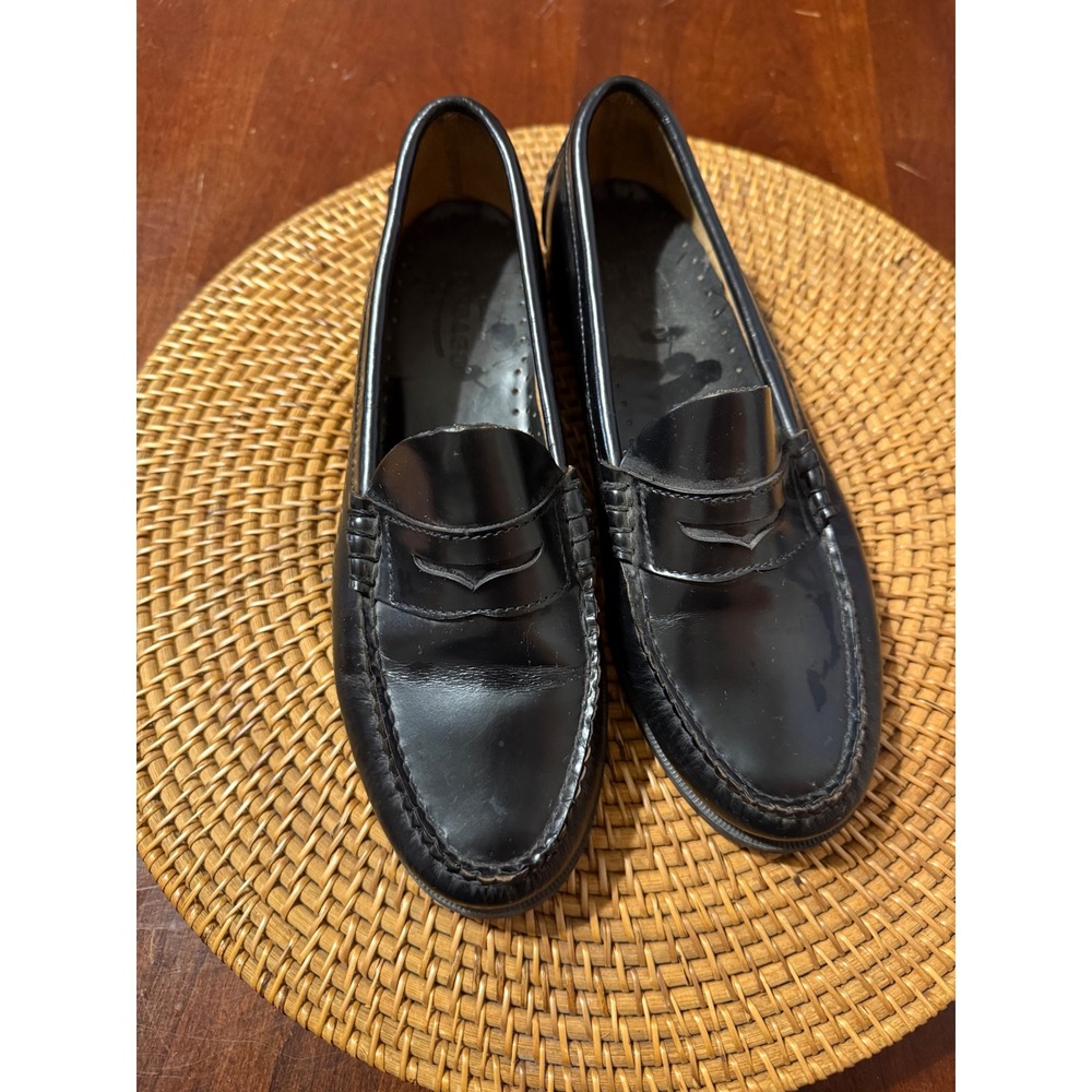 Sebago Classic Dan Black Leather Penny Loafers Womens 8.5 W Wide 25042522 - Picture 9 of 10
